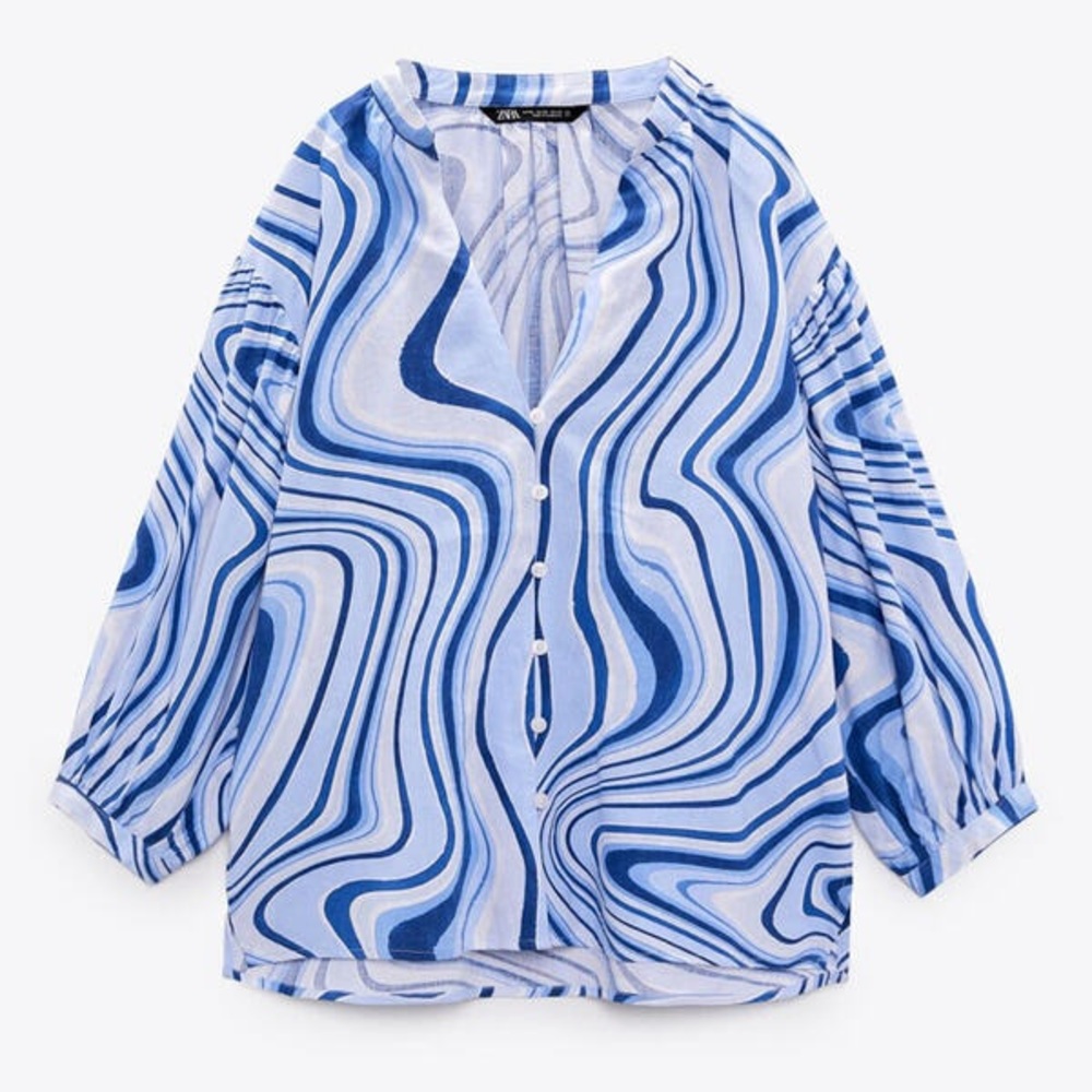 Zara Linen Blend Blouse 🔴